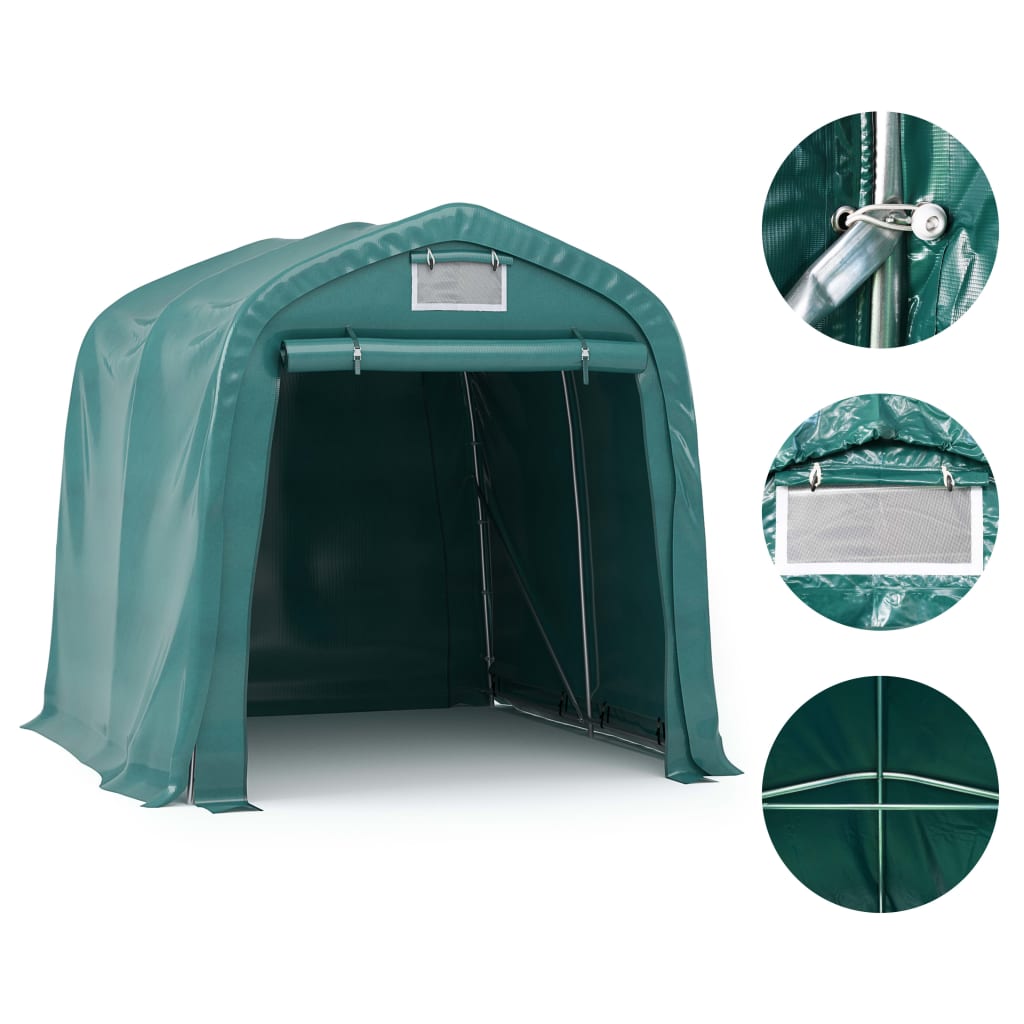 8720286083505_g_en_hd_3 vidaXL Garage Tent PVC 2.4x2.4 m Green - Image 5