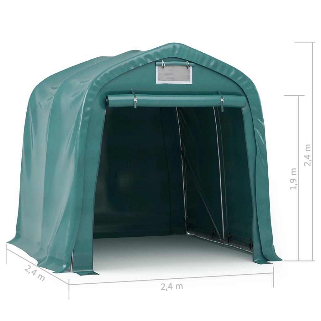8720286083505_g_en_hd_9 vidaXL Garage Tent PVC 2.4x2.4 m Green - Image 11