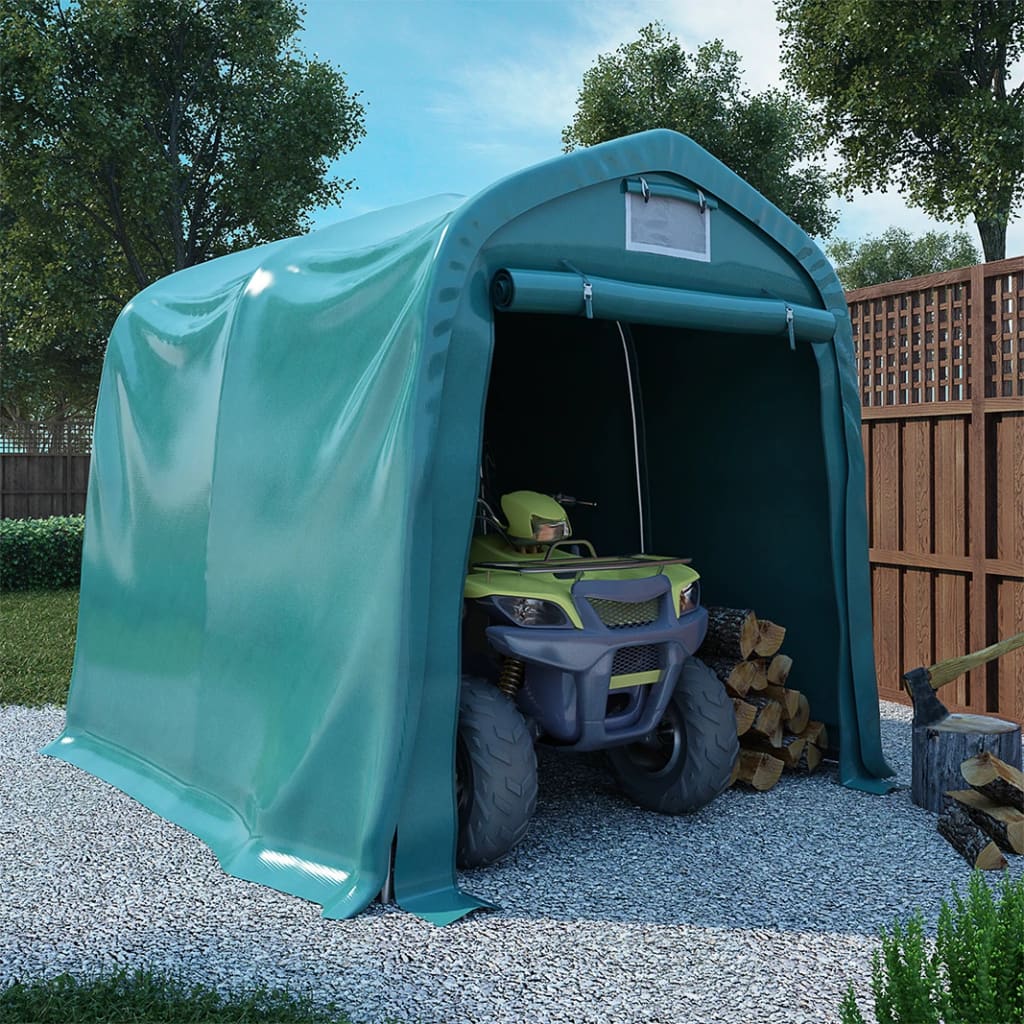 8720286083505_m_en_hd_1 vidaXL Garage Tent PVC 2.4x2.4 m Green - Image 1