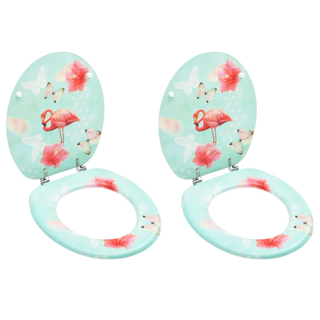 8720286084090_a_en_hd_1 vidaXL WC Toilet Seats with Lid 2 pcs MDF Flamingo Design - Image 1