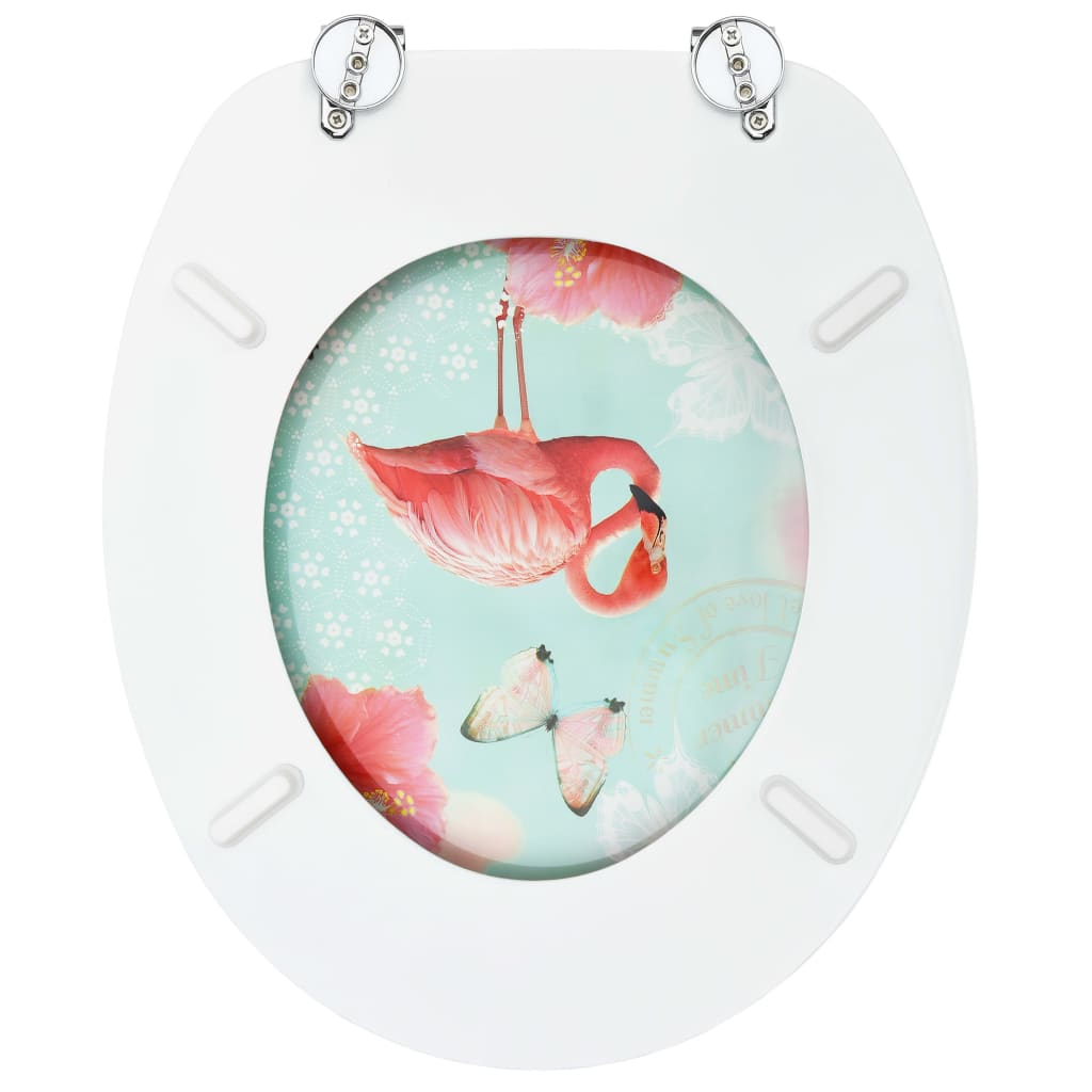 8720286084090_g_en_hd_5 vidaXL WC Toilet Seats with Lid 2 pcs MDF Flamingo Design - Image 6