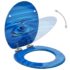 vidaXL WC Toilet Seats with Soft Close Lid 2 pcs MDF Blue Water Drop Design - Image 2