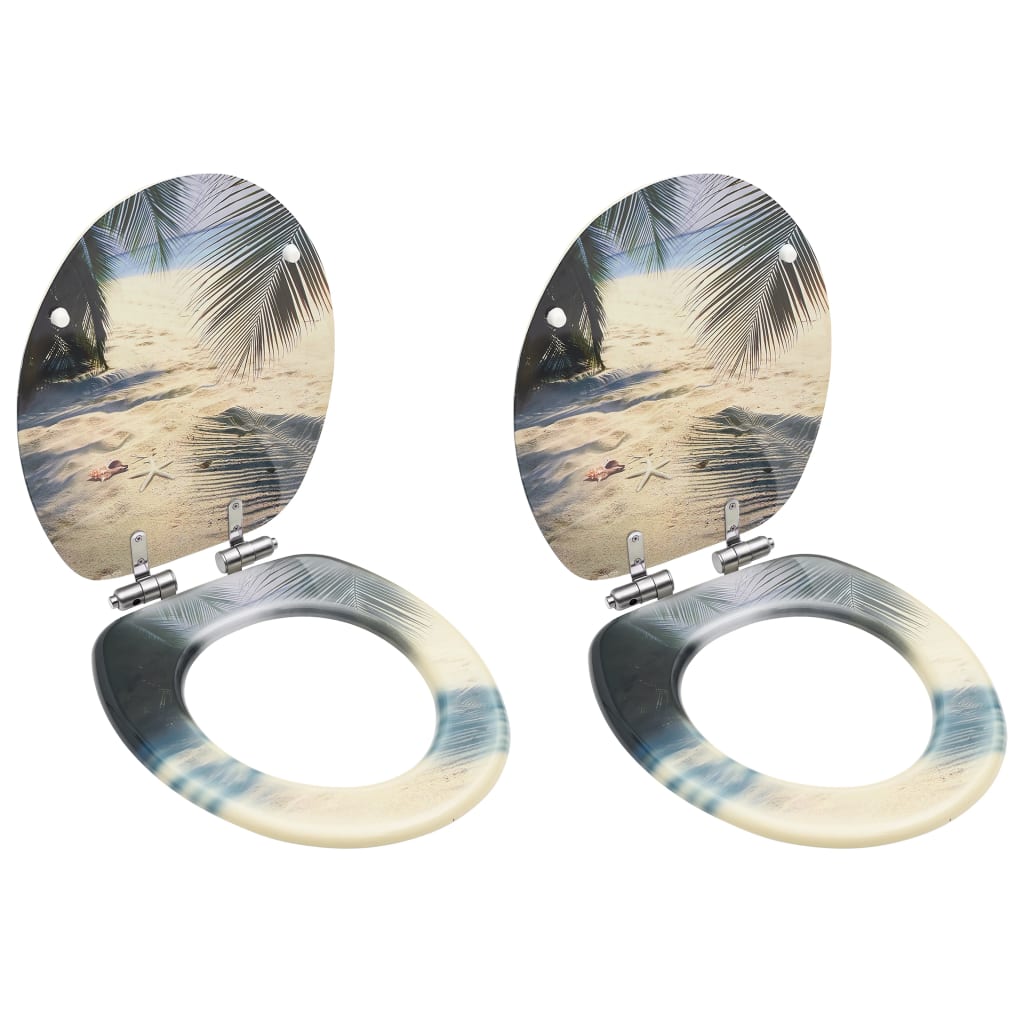 8720286084205_a_en_hd_1 vidaXL WC Toilet Seats with Soft Close Lid 2 pcs MDF Beach Design - Image 1