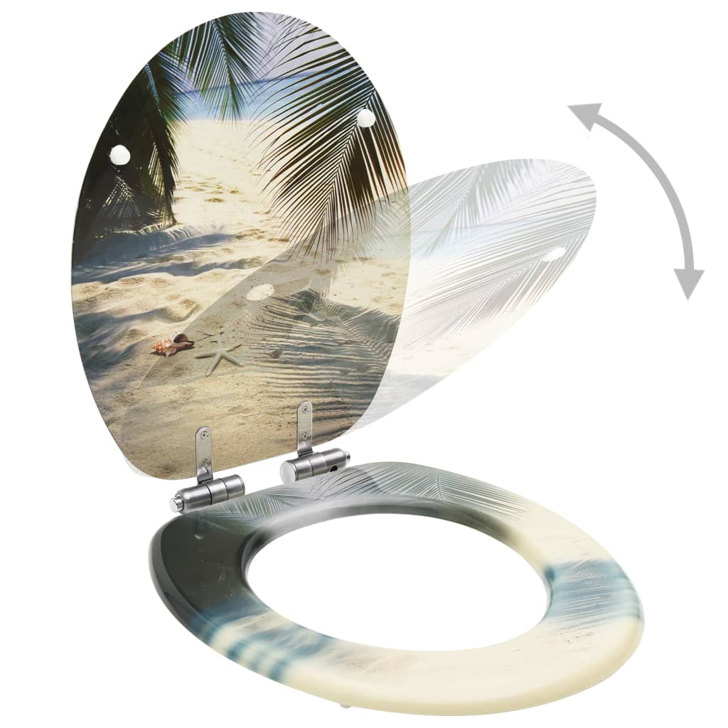 8720286084205_g_en_hd_1 vidaXL WC Toilet Seats with Soft Close Lid 2 pcs MDF Beach Design - Image 2