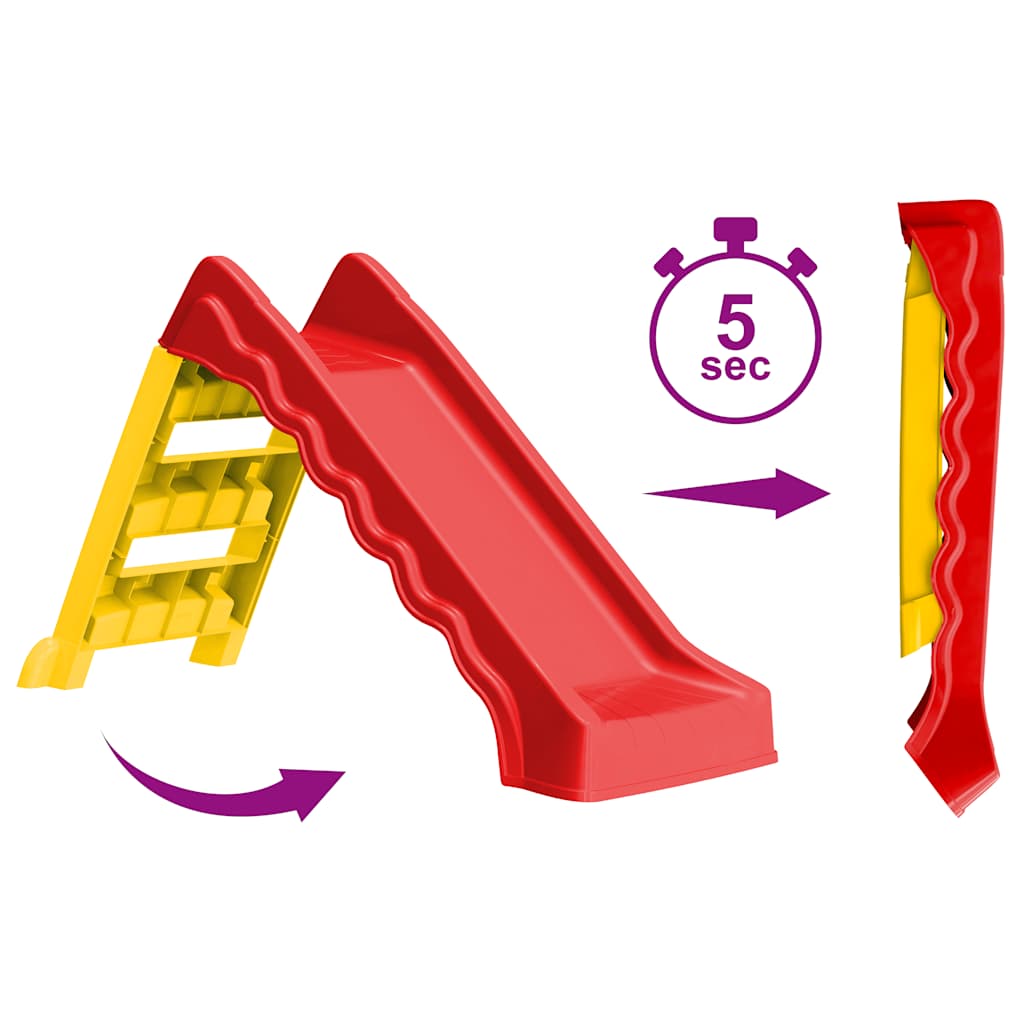 8720286084328_g_en_hd_1 vidaXL Foldable Slide for Kids Indoor Outdoor Red and Yellow - Image 2