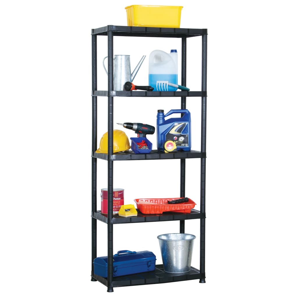 8720286084342_m_en_hd_1 vidaXL Storage Shelf 5-Tier Black 71x38x170 cm Plastic - Image 1