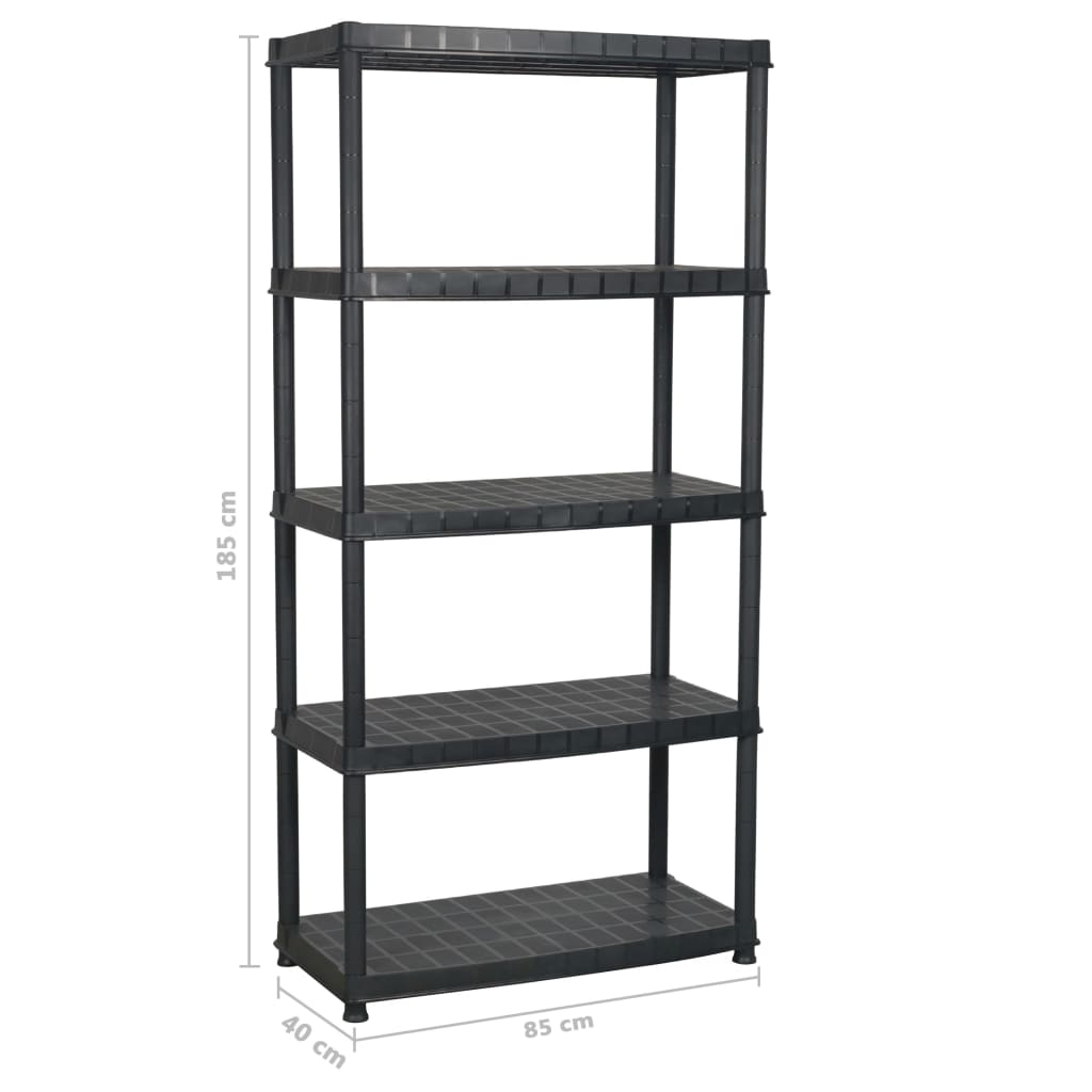 8720286084359_g_en_hd_5 vidaXL Storage Shelf 5-Tier Black 85x40x185 cm Plastic - Image 8