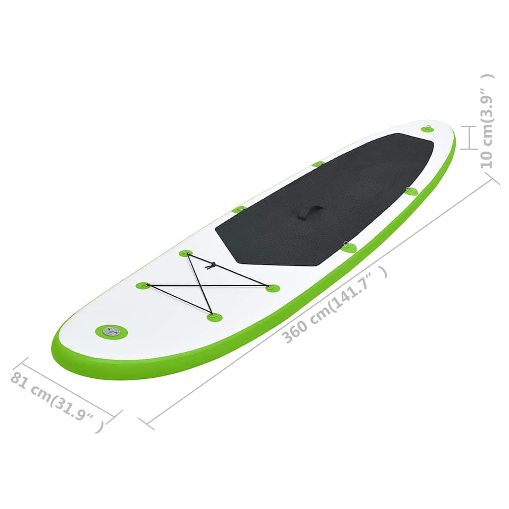 8720286087947_g_en_hd_8 vidaXL Inflatable Stand Up Paddle Board Set Green and White - Image 9