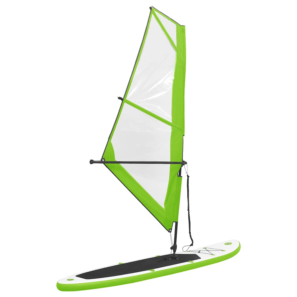 8720286087961_g_en_hd_1 vidaXL Inflatable Stand Up Paddleboard with Sail Set Green and White - Image 2