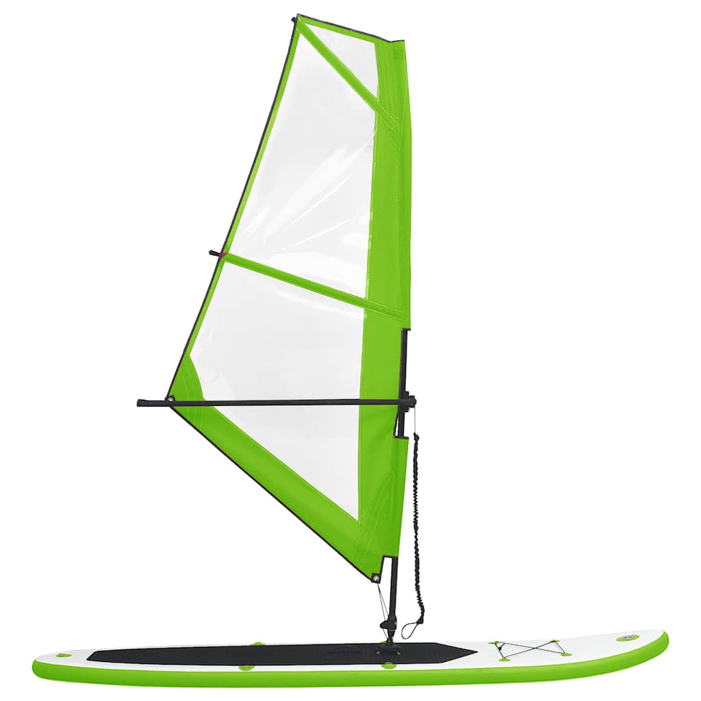 8720286087961_g_en_hd_2 vidaXL Inflatable Stand Up Paddleboard with Sail Set Green and White - Image 3