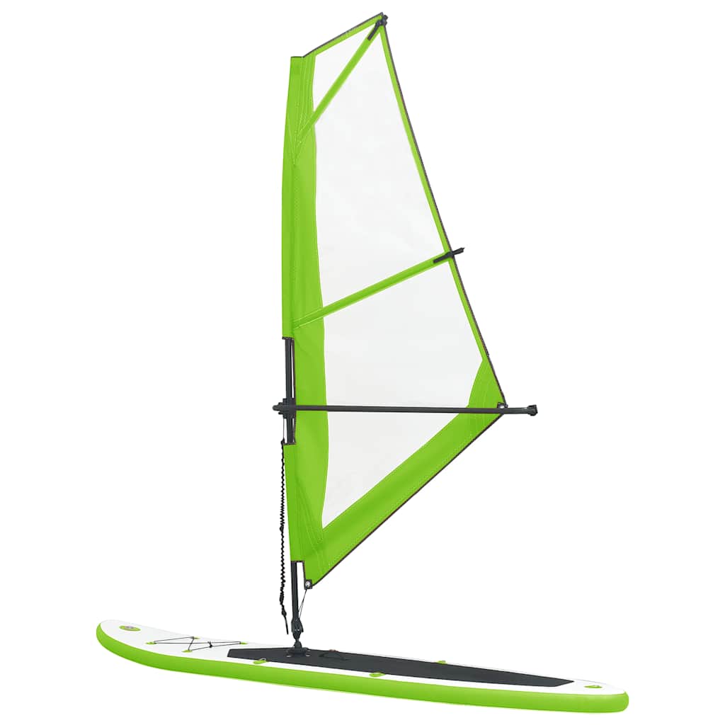 8720286087961_g_en_hd_3 vidaXL Inflatable Stand Up Paddleboard with Sail Set Green and White - Image 4