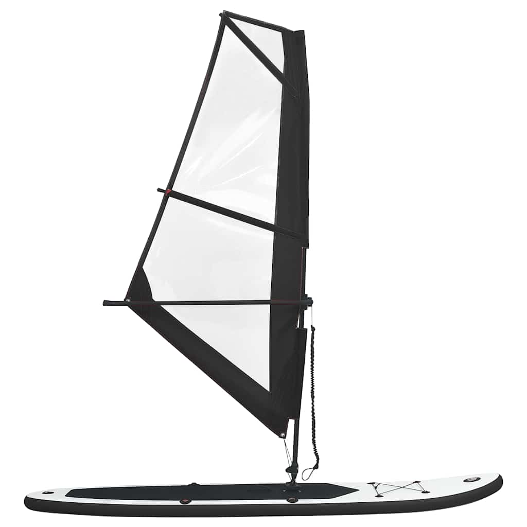 8720286087978_g_en_hd_2 vidaXL Inflatable Stand Up Paddleboard with Sail Set Black and White - Image 3