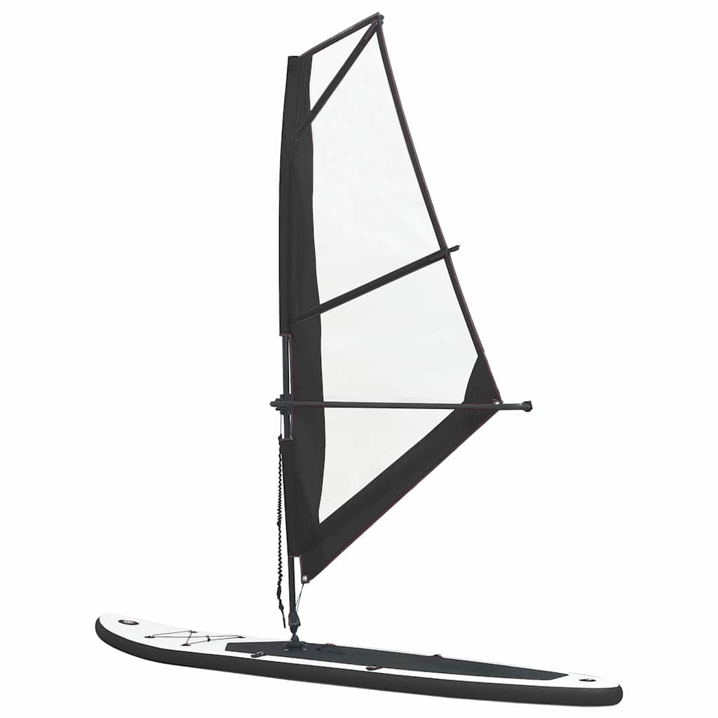 8720286087978_g_en_hd_3 vidaXL Inflatable Stand Up Paddleboard with Sail Set Black and White - Image 4