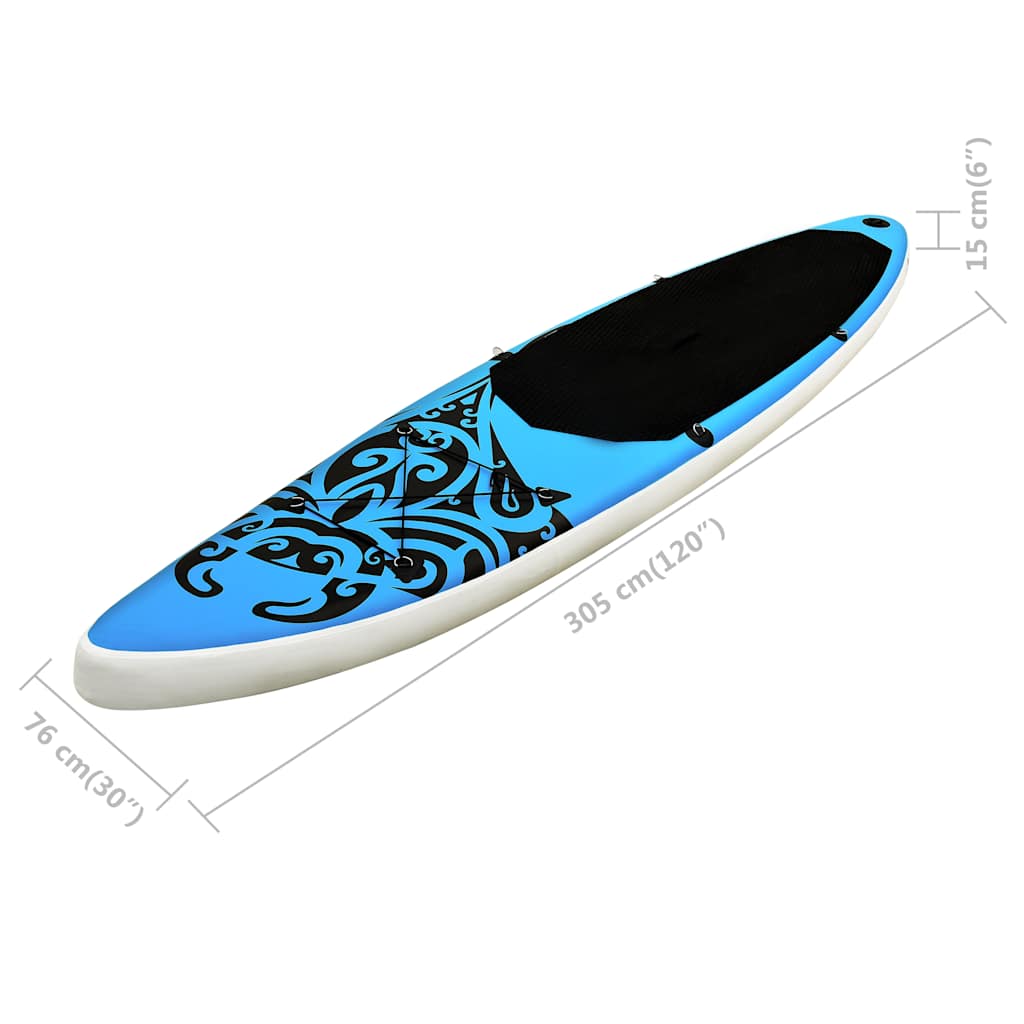 8720286087985_g_en_hd_10 vidaXL Inflatable Stand Up Paddleboard Set 305x76x15 cm Blue - Image 11