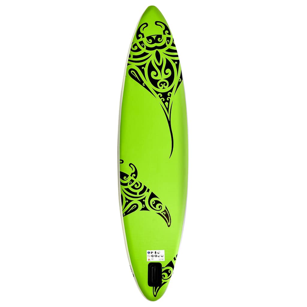 8720286088012_g_en_hd_3 vidaXL Inflatable Stand Up Paddleboard Set 305x76x15 cm Green - Image 4