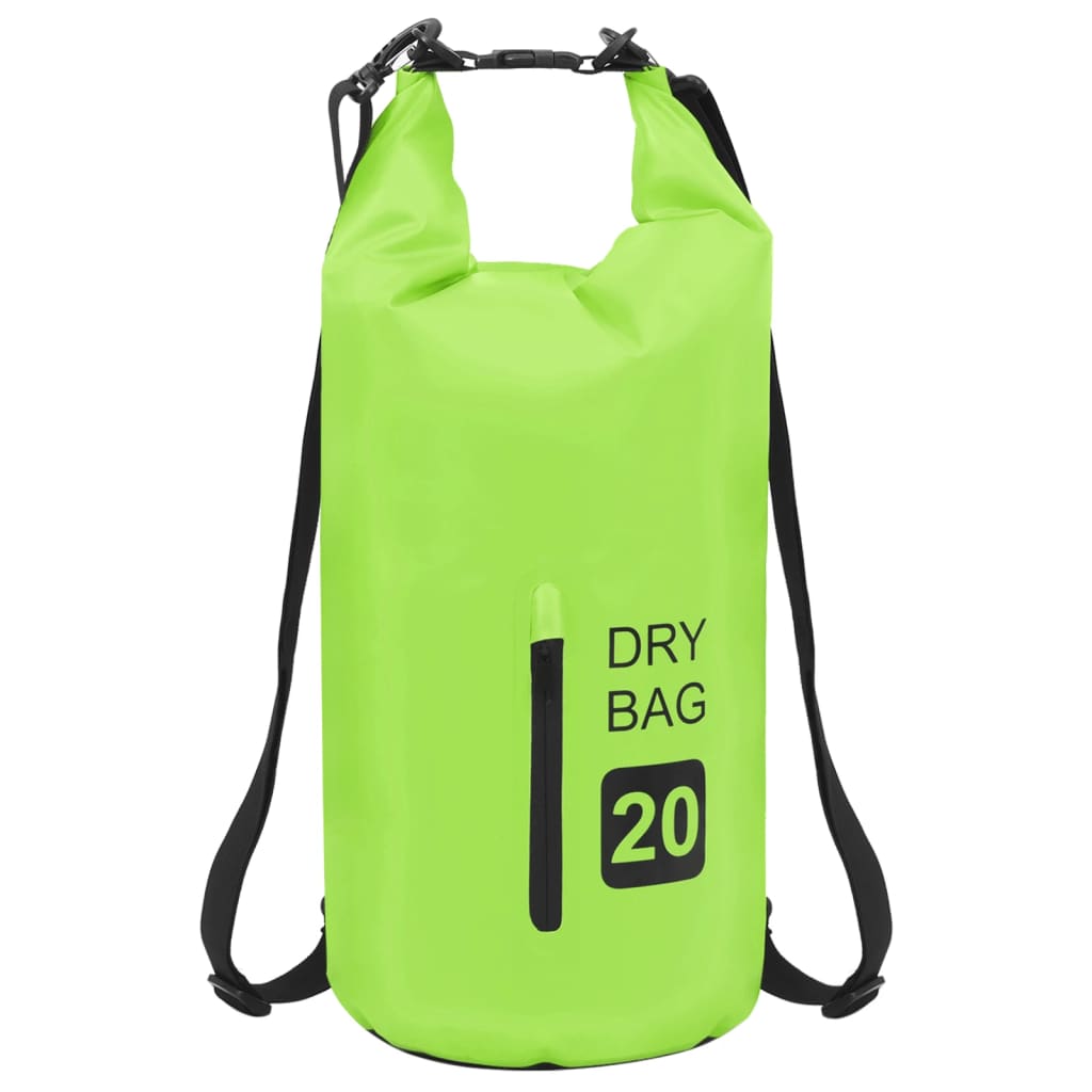 8720286088388_g_en_hd_1 vidaXL Dry Bag with Zipper Green 20 L PVC - Image 2