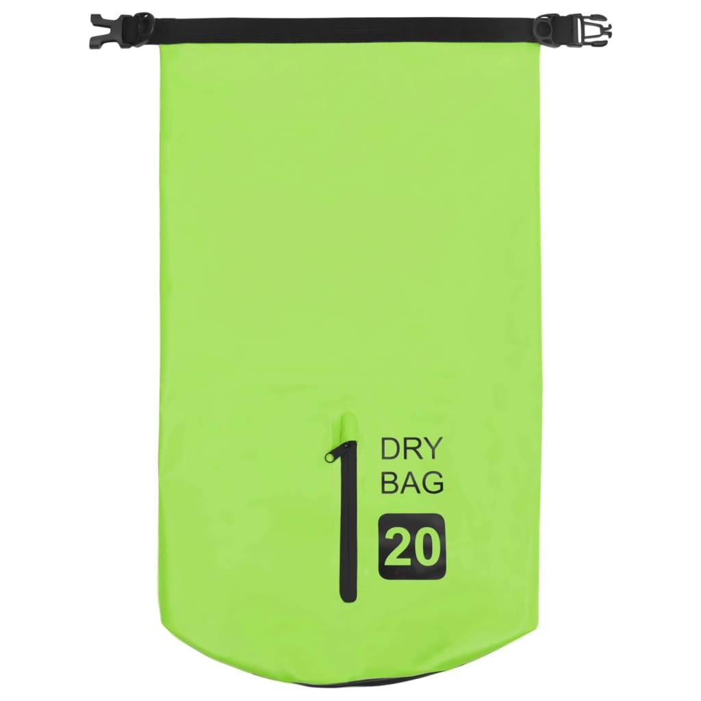 8720286088388_g_en_hd_2 vidaXL Dry Bag with Zipper Green 20 L PVC - Image 3