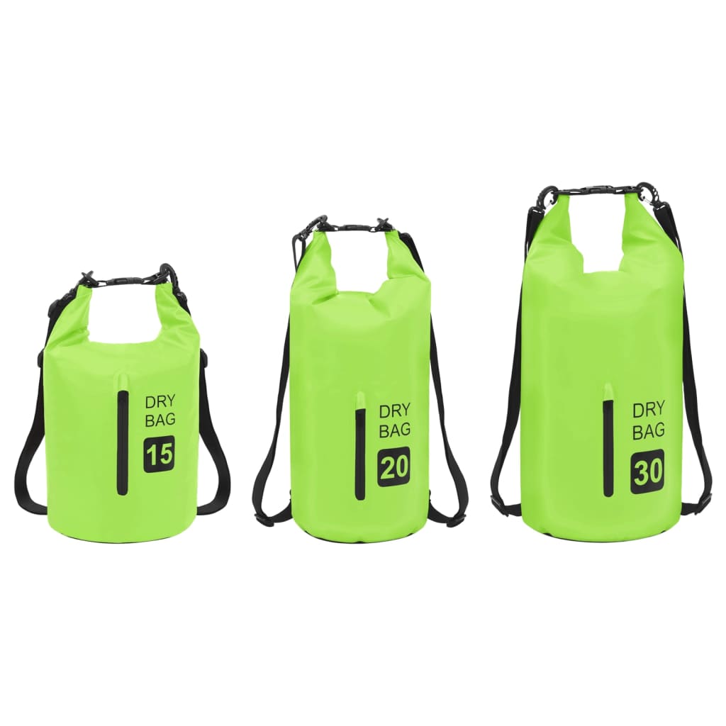 8720286088388_g_en_hd_7 vidaXL Dry Bag with Zipper Green 20 L PVC - Image 8