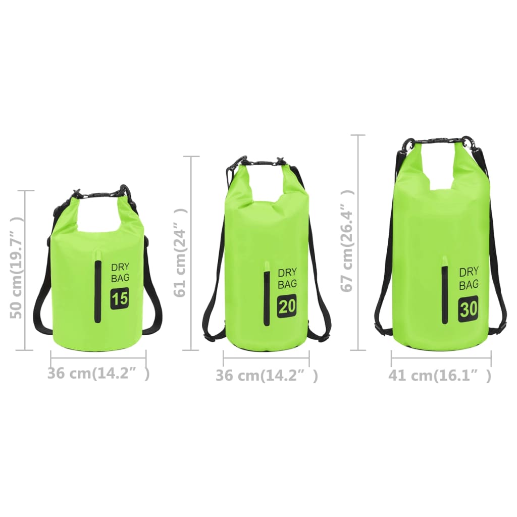 8720286088388_g_en_hd_9 vidaXL Dry Bag with Zipper Green 20 L PVC - Image 10