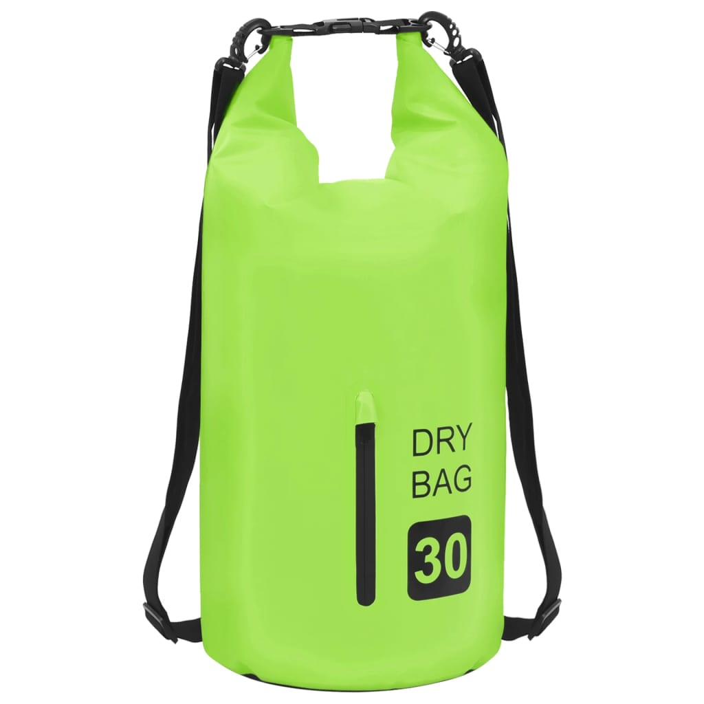 8720286088395_g_en_hd_1 vidaXL Dry Bag with Zipper Green 30 L PVC - Image 2