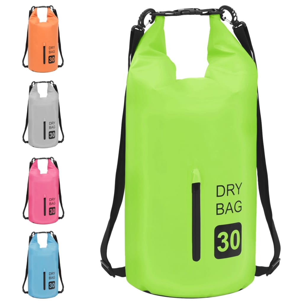 8720286088395_g_en_hd_8 vidaXL Dry Bag with Zipper Green 30 L PVC - Image 9