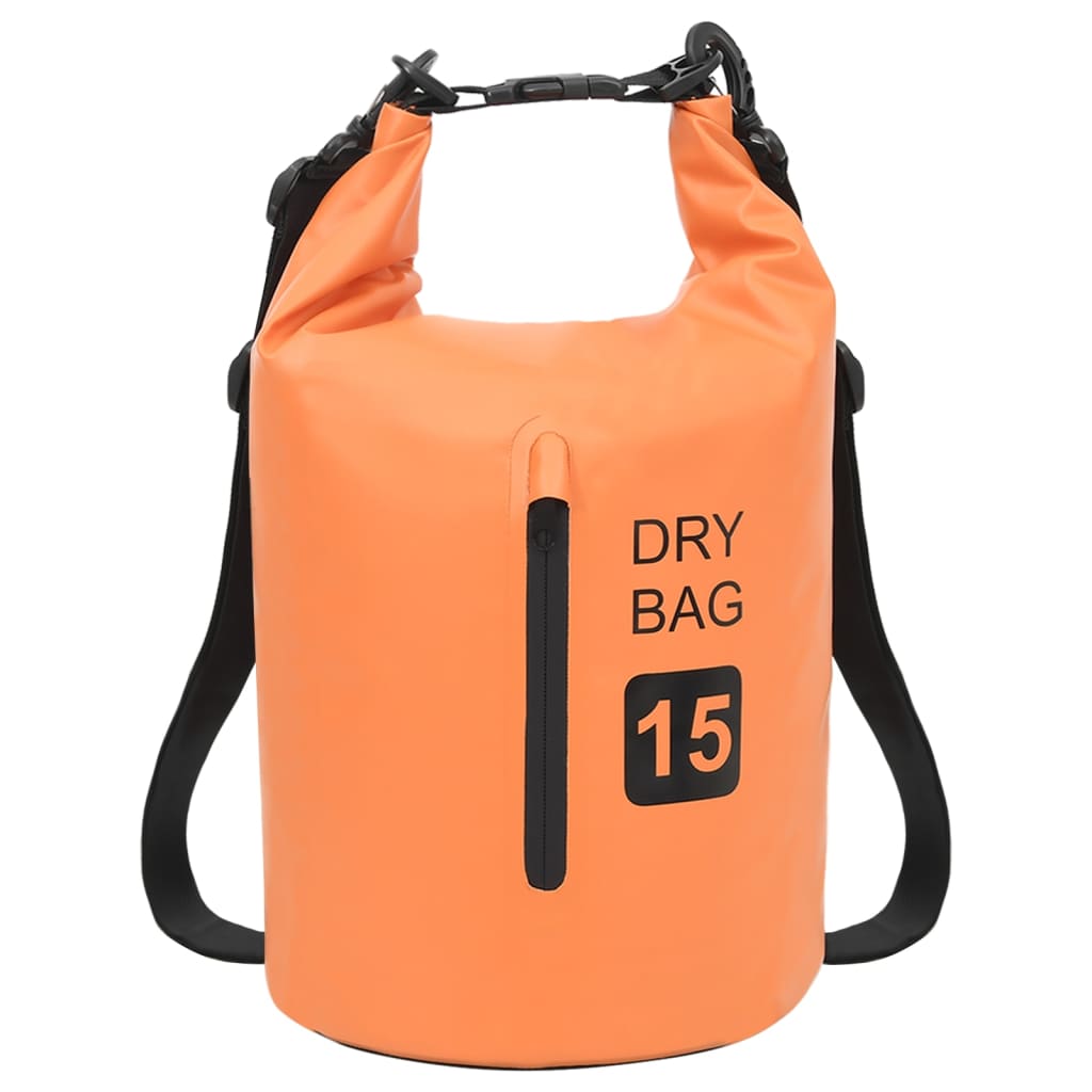 8720286088456_g_en_hd_1 vidaXL Dry Bag with Zipper Orange 15 L PVC - Image 2