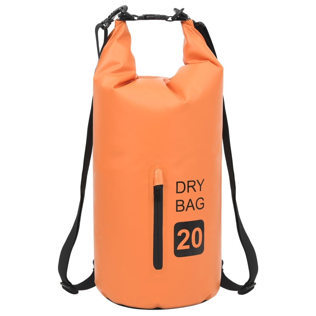 8720286088463_g_en_hd_1 vidaXL Dry Bag with Zipper Orange 20 L PVC - Image 2