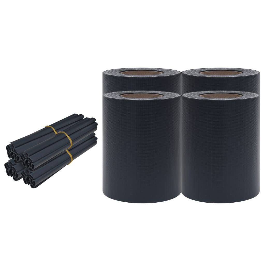 8720286089217_a_en_hd_1 vidaXL Garden Privacy Screens 4 pcs PVC 35x0.19 m Matte Dark Grey - Image 2