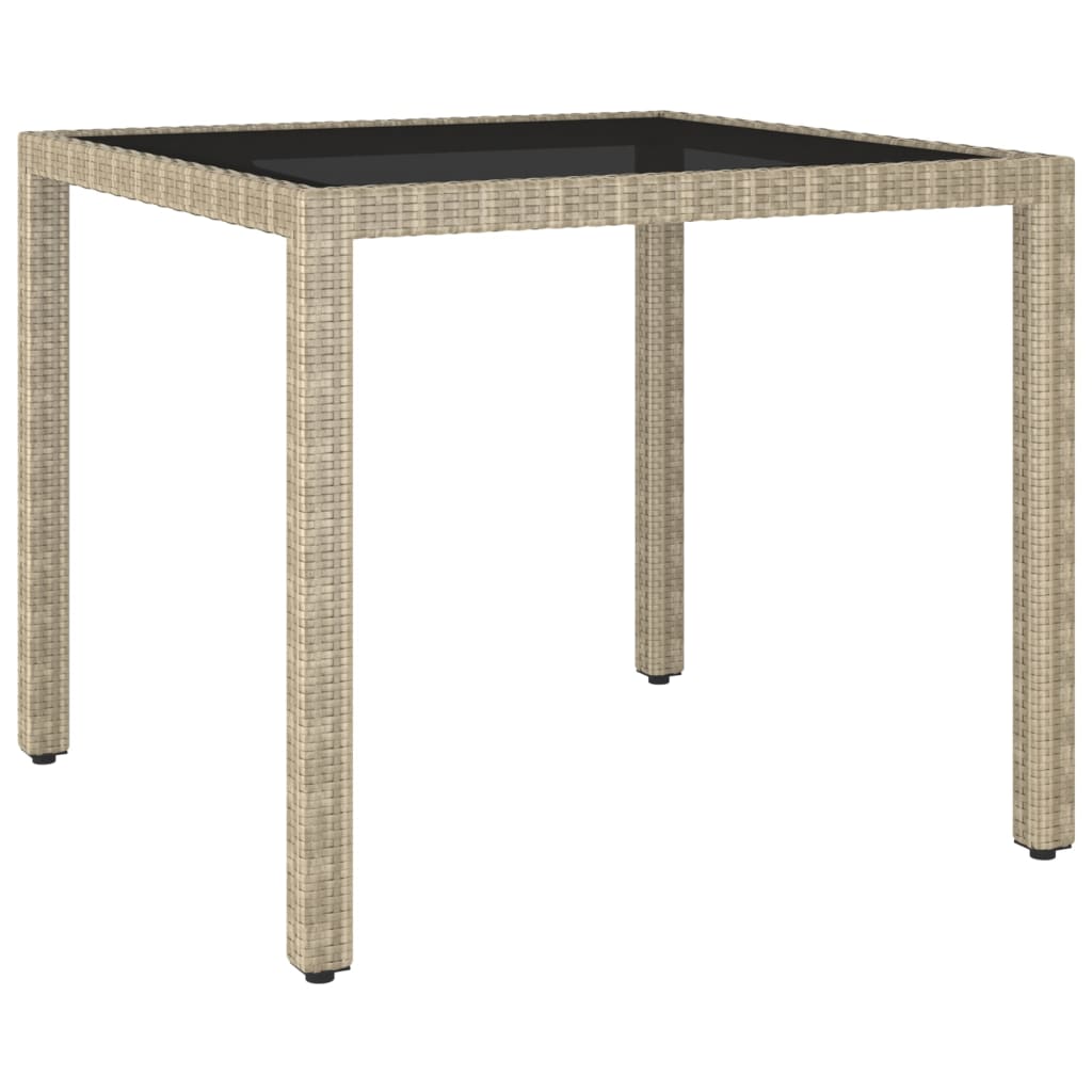 vidaXL Garden Table Beige 90x90x75 cm Poly Rattan
