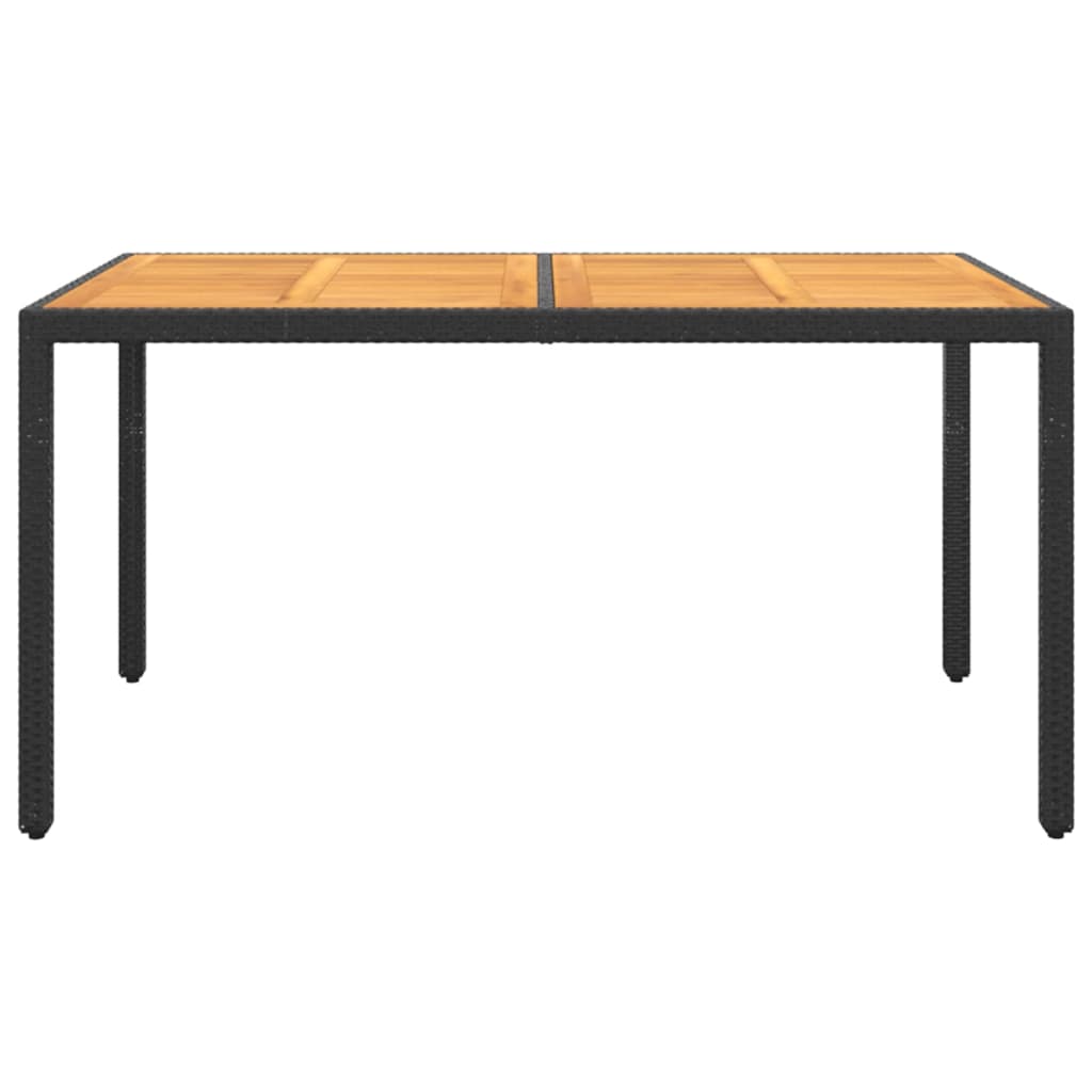 8720286089552_g_en_hd_1 vidaXL Garden Table 150x90x75 cm Acacia Wood and Poly Rattan Black - Image 2