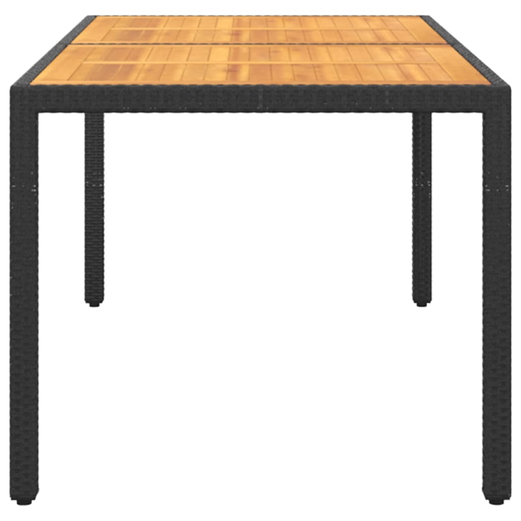 8720286089552_g_en_hd_2 vidaXL Garden Table 150x90x75 cm Acacia Wood and Poly Rattan Black - Image 3