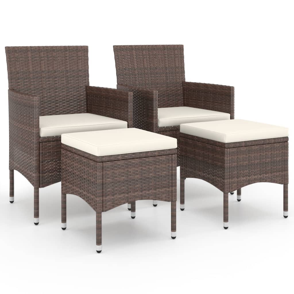 8720286089903_a_en_hd_1 vidaXL 4 Piece Garden Chair and Stool Set Poly Rattan Brown - Image 2