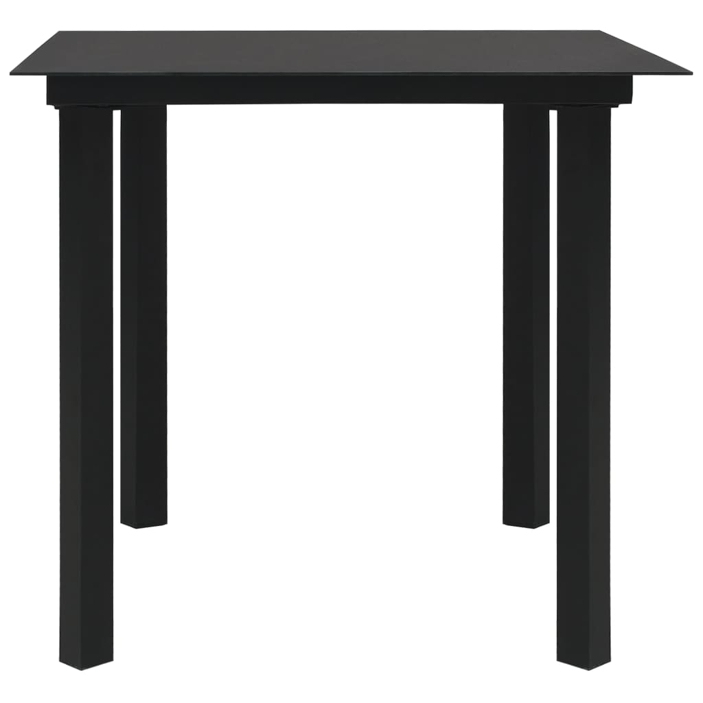 8720286090237_g_en_hd_1 vidaXL Garden Dining Table Black 80x80x74 cm Steel and Glass - Image 2