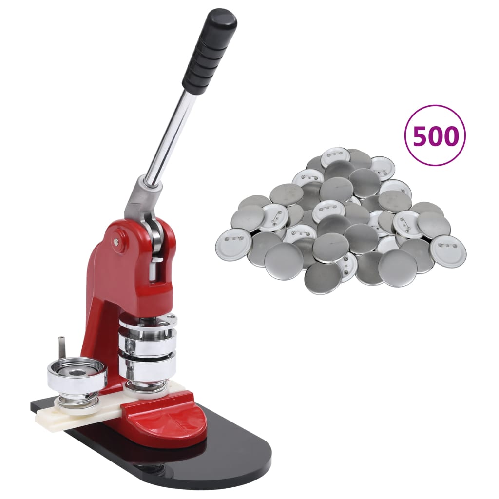 8720286091104_a_en_hd_1 vidaXL Badge Button Maker with 500 pcs Pinback Button Parts 58 mm - Image 1