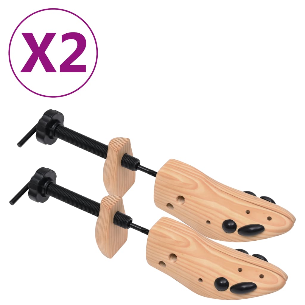 8720286092163_a_en_hd_1 vidaXL Shoe Trees 2 Pairs Size 41-46 Solid Wood Pine - Image 1