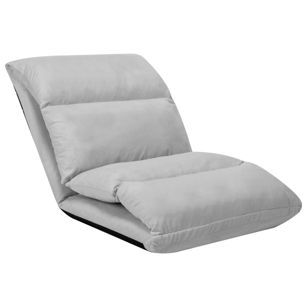 8720286104217_g_en_hd_2 vidaXL Folding Floor Chair Light Grey Microfibre - Image 3