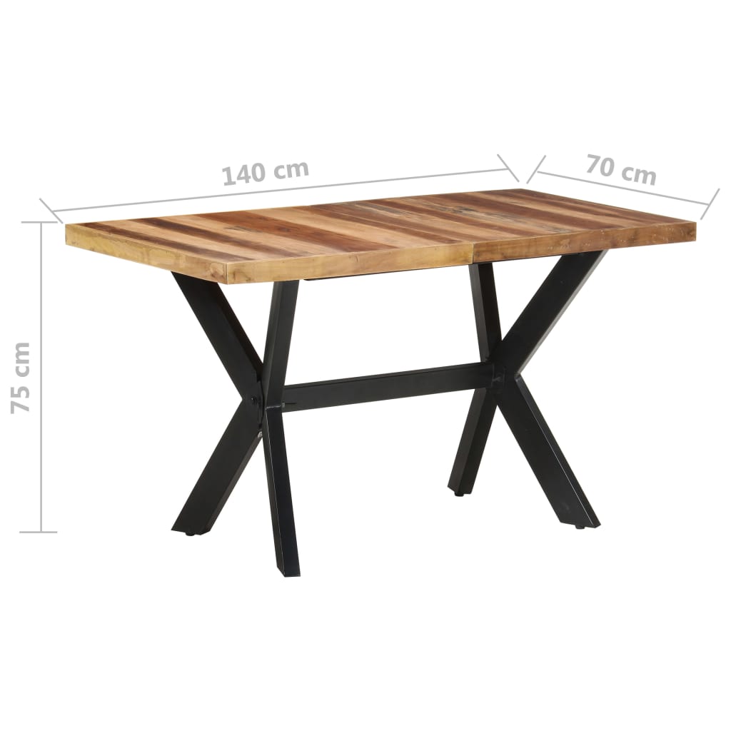 8720286104422_g_en_hd_5 vidaXL Dining Table 140x70x75 cm Solid Wood with Honey Finish - Image 6