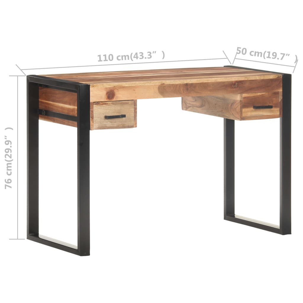 8720286104460_g_en_hd_5 vidaXL Desk 110x50x76 cm Solid Wood - Image 7