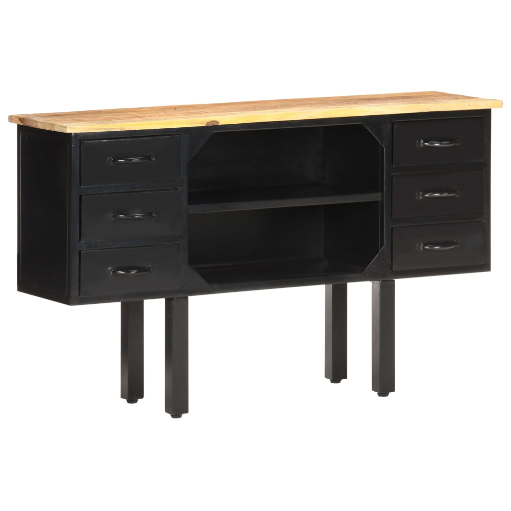 8720286104637_g_en_hd_8 vidaXL Sideboard 110x30x65 cm Solid Rough Mango Wood and Steel - Image 10