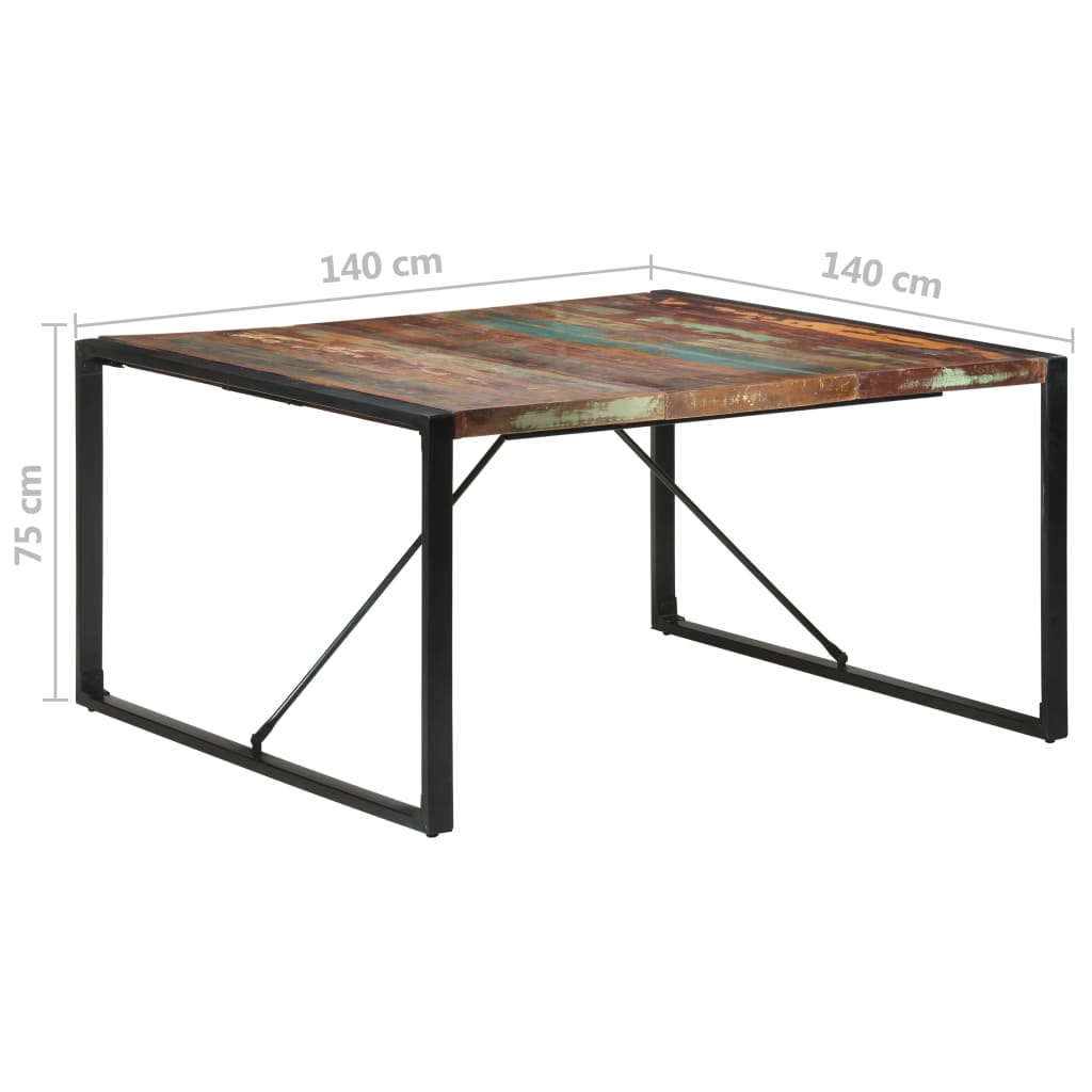 8720286104651_g_en_hd_5 vidaXL Dining Table 140x140x75 cm Solid Wood Reclaimed - Image 6