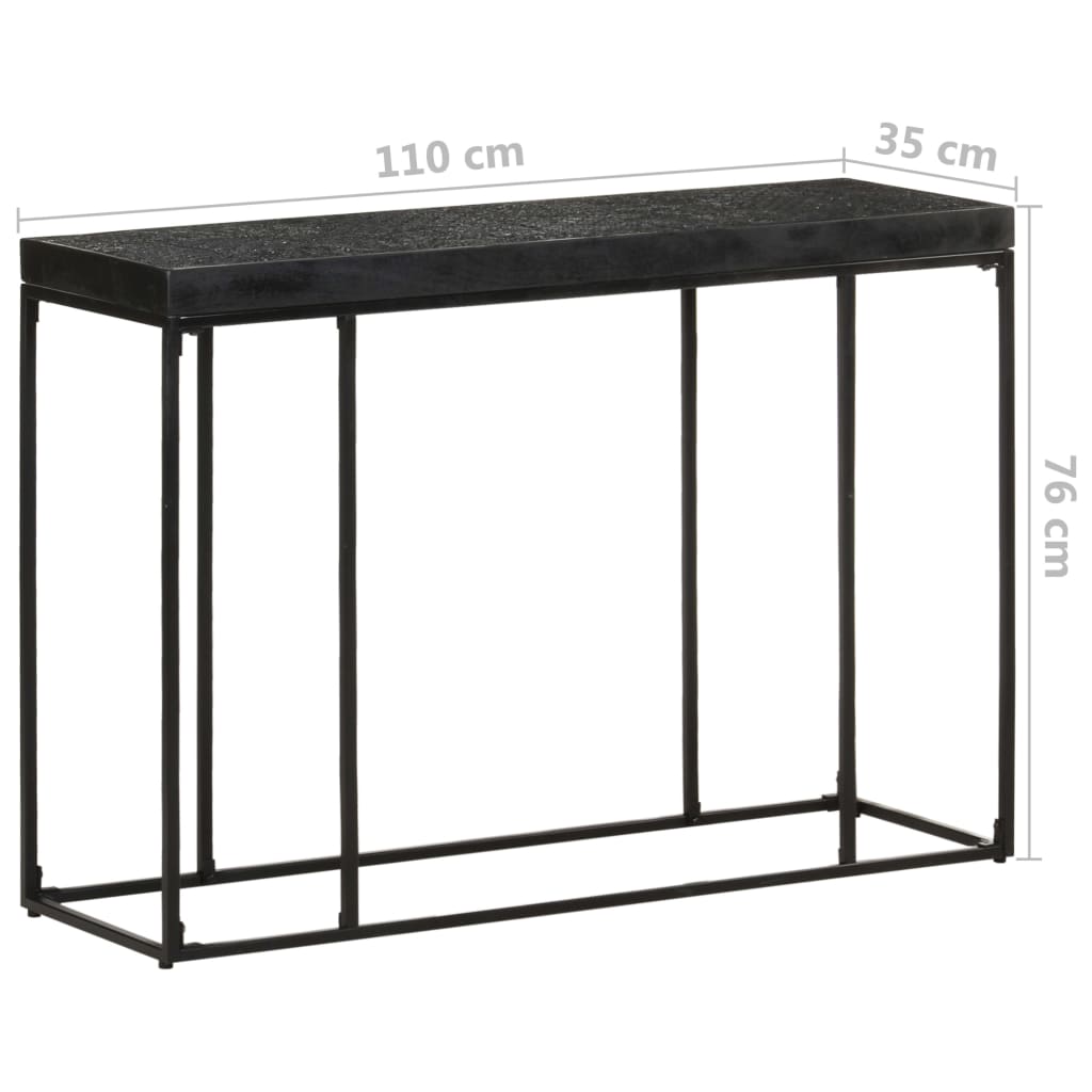 8720286105047_g_en_hd_5 vidaXL Console Table Black 110x35x76 cm Solid Acacia and Mango Wood - Image 7