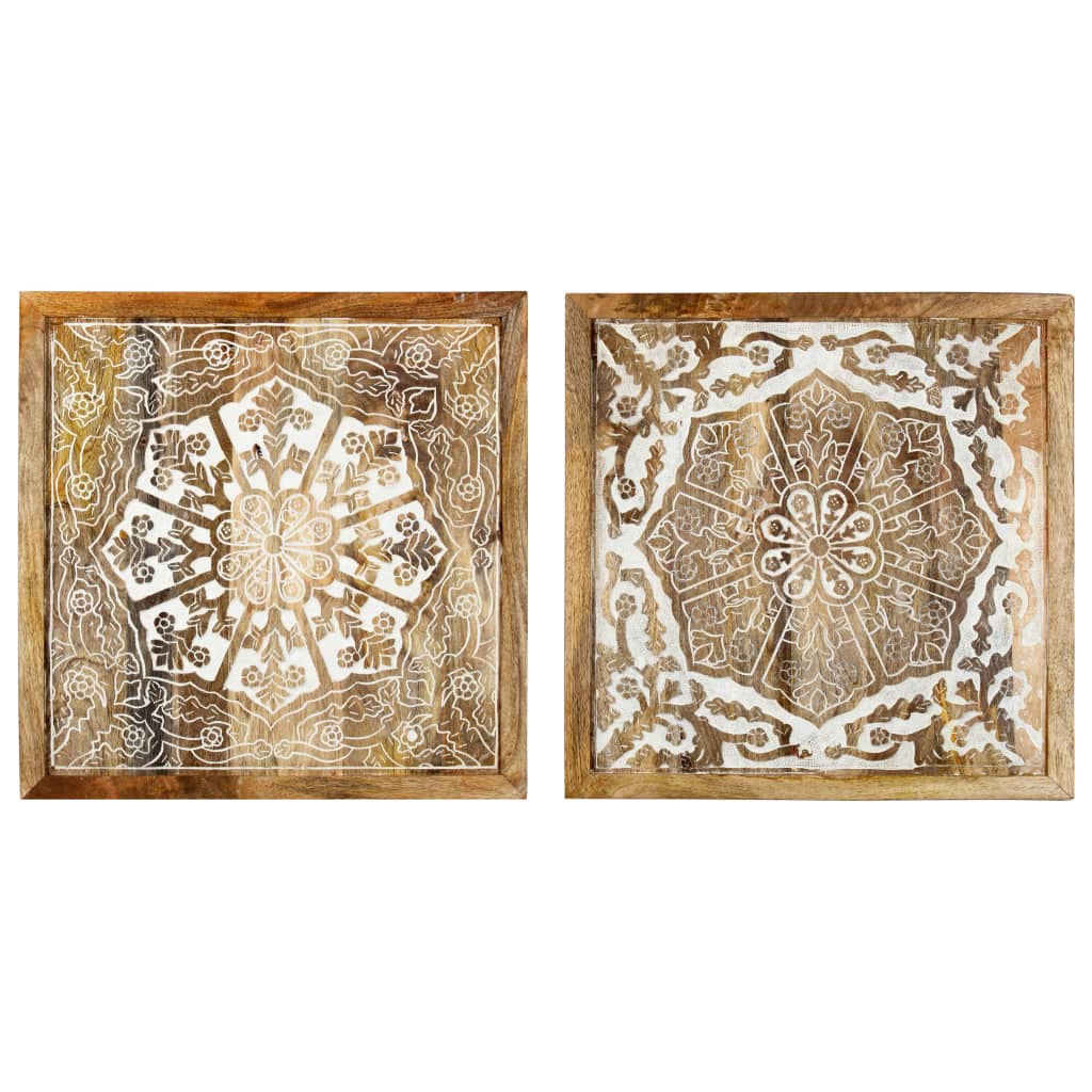 8720286105443_g_en_hd_1 vidaXL Hand-Carved Wall Panels 2 pcs Solid Mango Wood 60x60x2.5 cm - Image 2