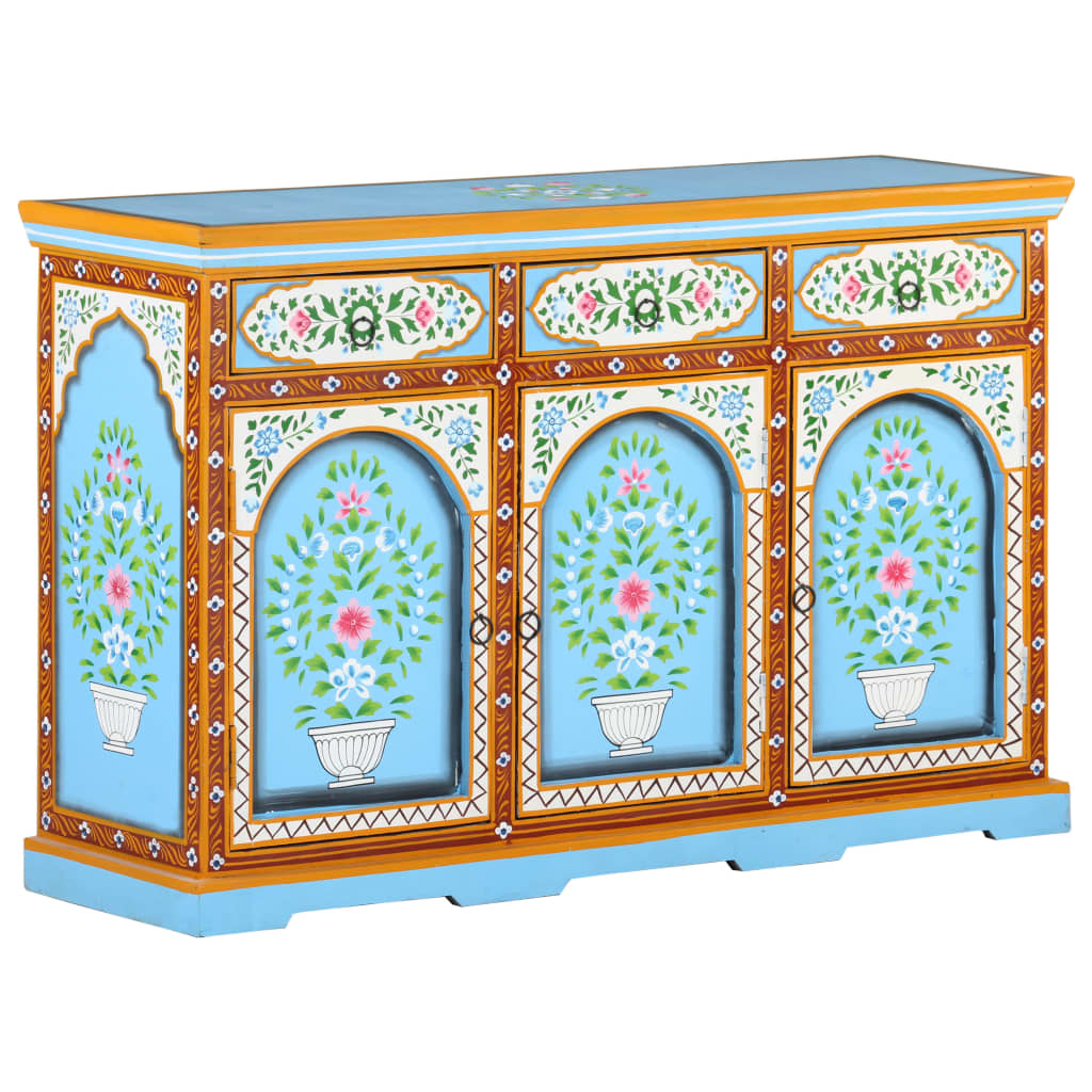 8720286105535_g_en_hd_10 vidaXL Hand Painted Sideboard 120x35x76 cm Solid Mango Wood - Image 12
