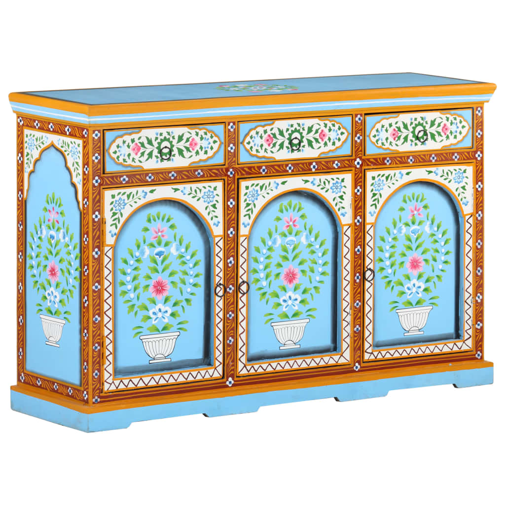 8720286105535_g_en_hd_11 vidaXL Hand Painted Sideboard 120x35x76 cm Solid Mango Wood - Image 13
