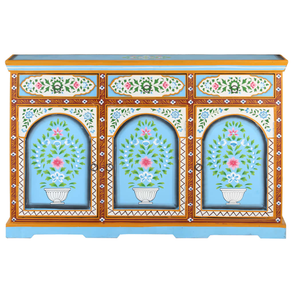 8720286105535_g_en_hd_2 vidaXL Hand Painted Sideboard 120x35x76 cm Solid Mango Wood - Image 4