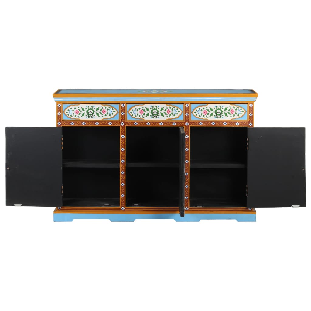 8720286105535_g_en_hd_3 vidaXL Hand Painted Sideboard 120x35x76 cm Solid Mango Wood - Image 5