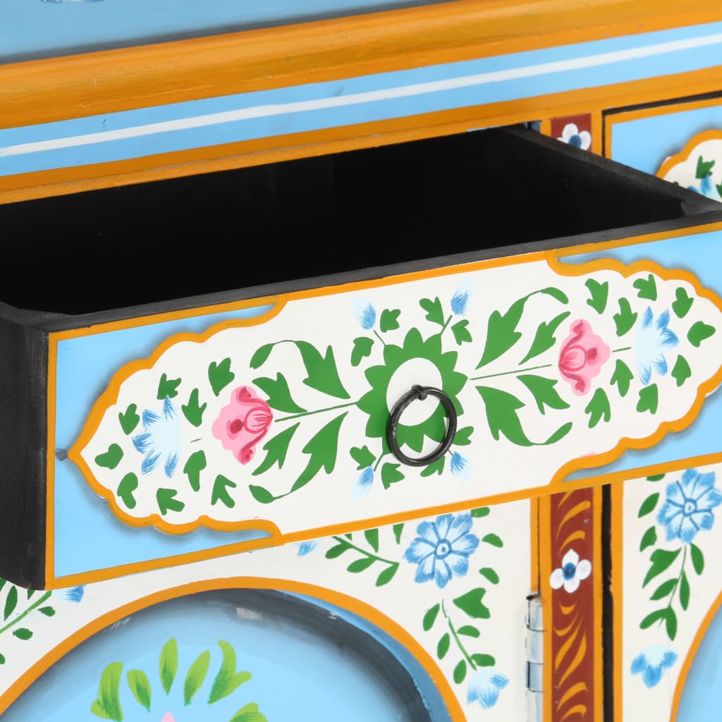 8720286105535_g_en_hd_5 vidaXL Hand Painted Sideboard 120x35x76 cm Solid Mango Wood - Image 7