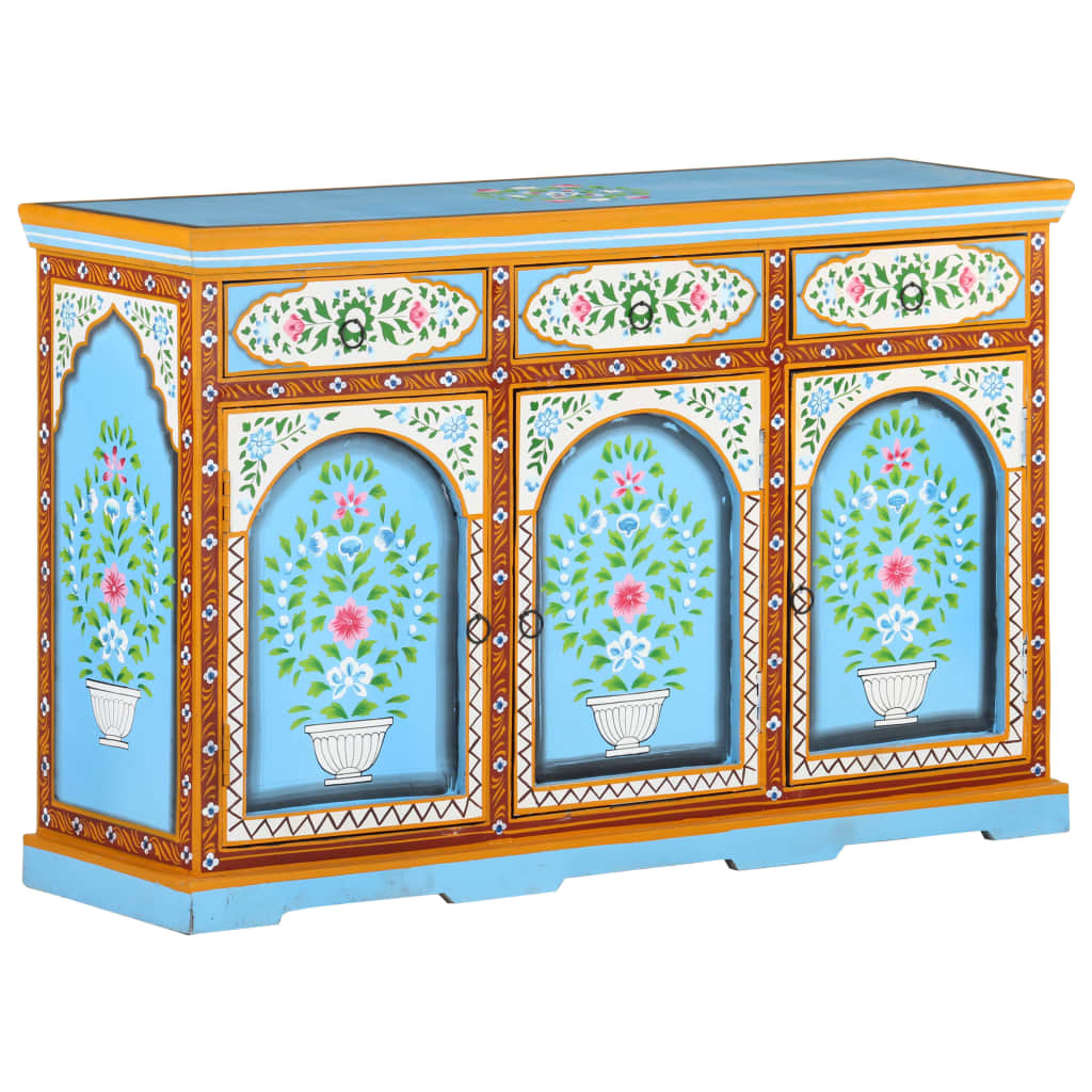 8720286105535_g_en_hd_9 vidaXL Hand Painted Sideboard 120x35x76 cm Solid Mango Wood - Image 11