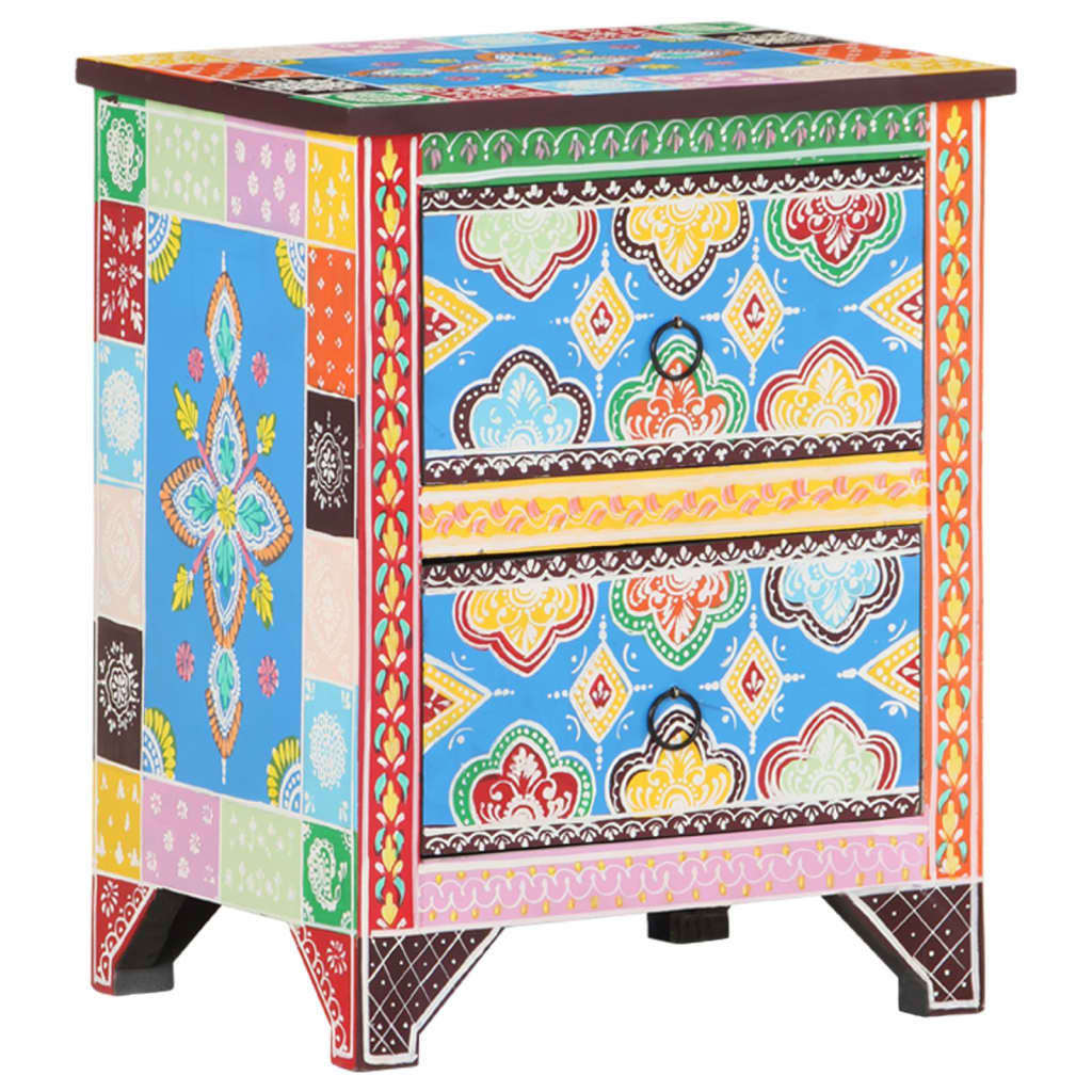 8720286105580_g_en_hd_11 vidaXL Hand Painted Bedside Cabinet 40x30x50 cm Solid Mango Wood - Image 13