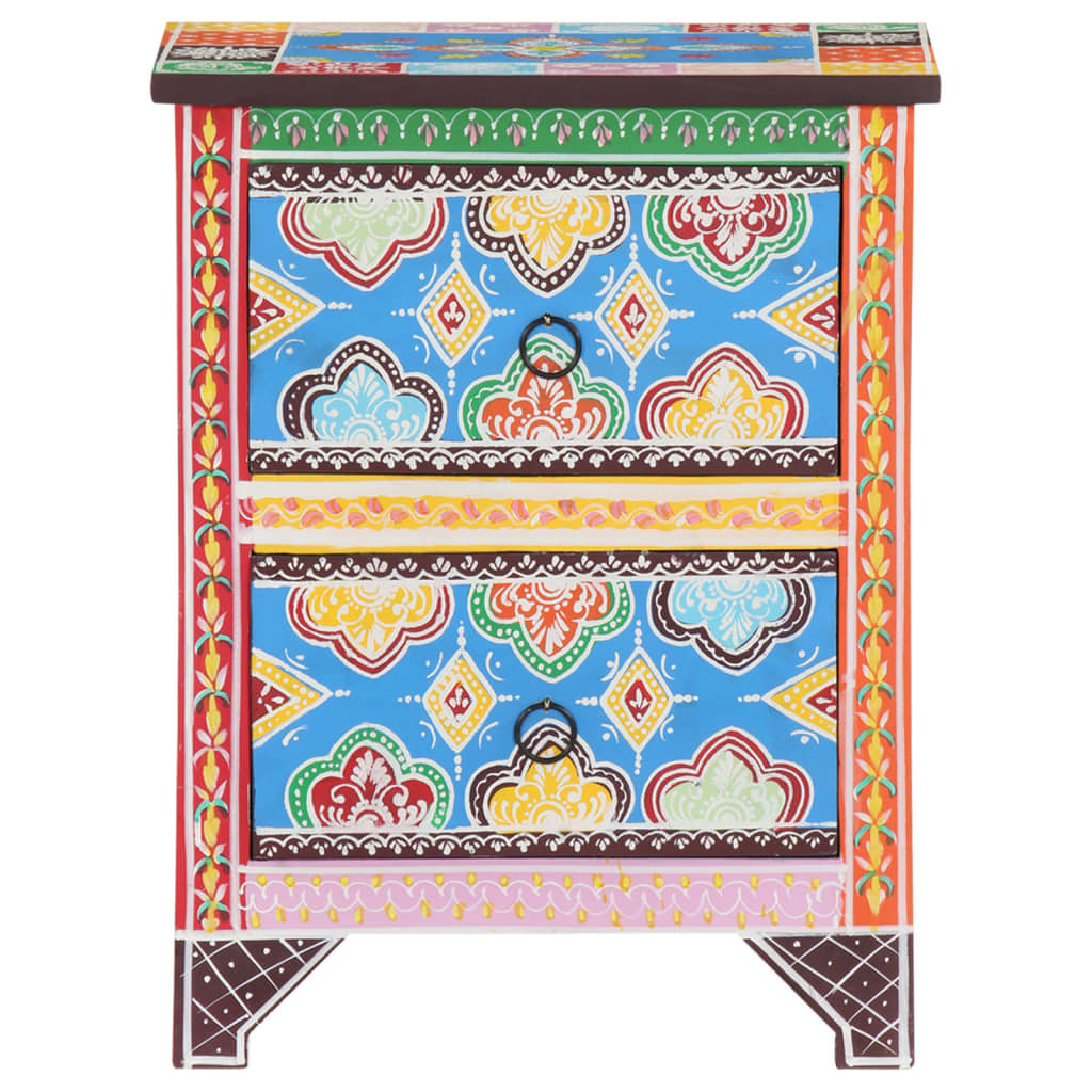 8720286105580_g_en_hd_2 vidaXL Hand Painted Bedside Cabinet 40x30x50 cm Solid Mango Wood - Image 4